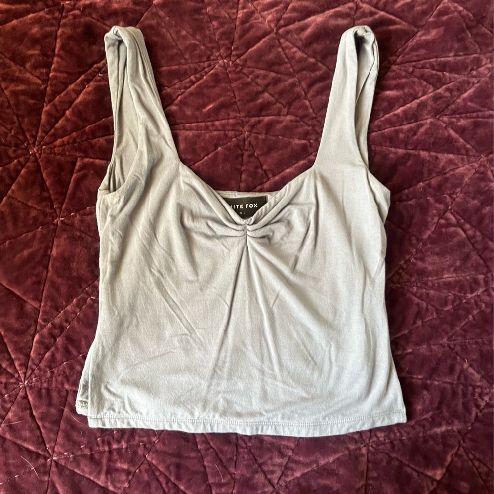 White Fox Gray Tank Top